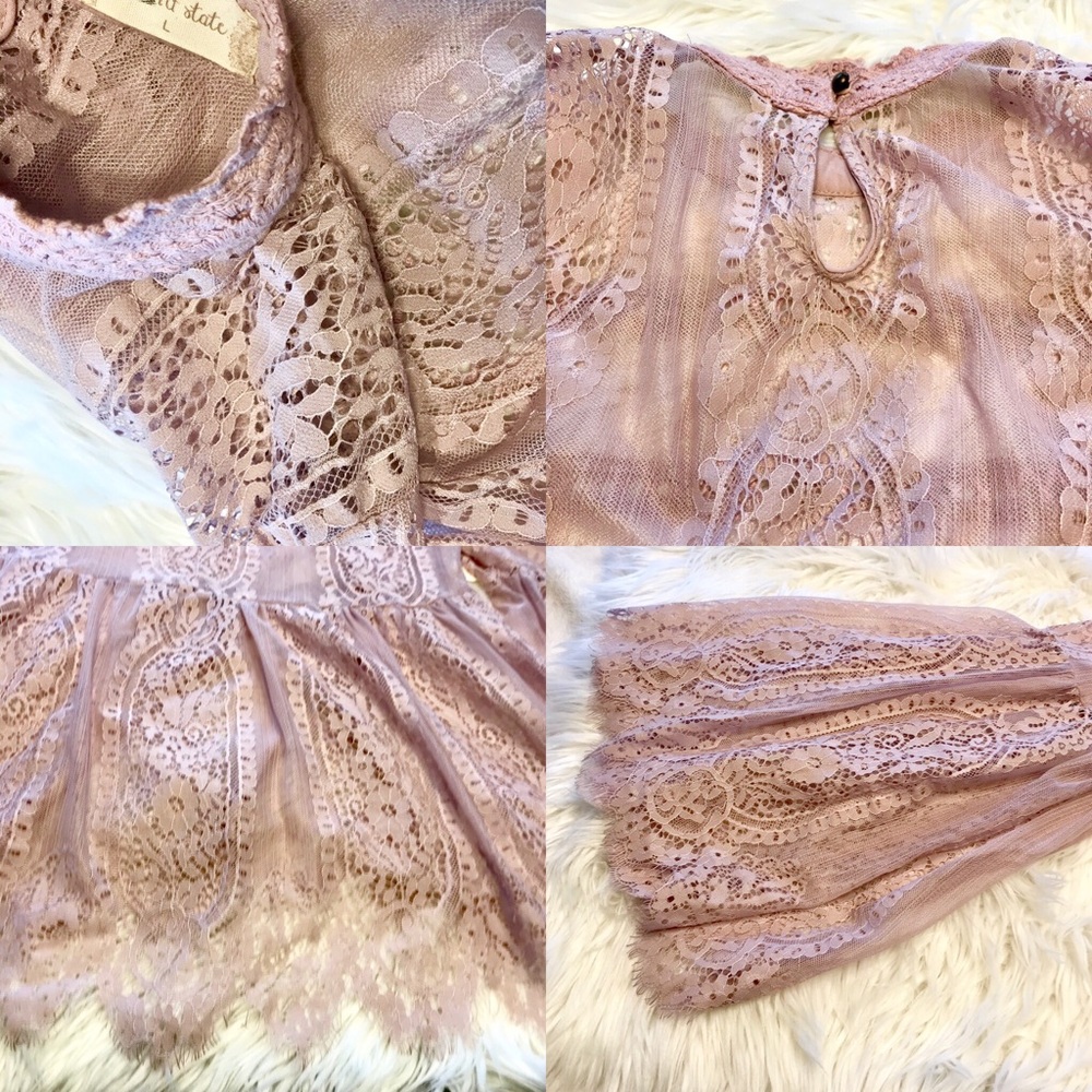 📦S•O•L•D📦 ALTARD STATE Lavender Lace Blouse - Picture 5 of 7